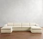 Carmel Wide Arm Slipcovered Double Chaise Sectional (144&quot;&ndash;176&quot;)