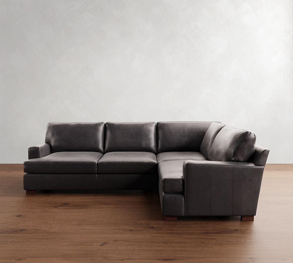 Townsend Square Arm Leather 3-Piece Sectional (113&quot;)