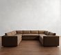 Carmel Slim Arm Leather U-Shaped Sectional (174&quot;&ndash;186&quot;)