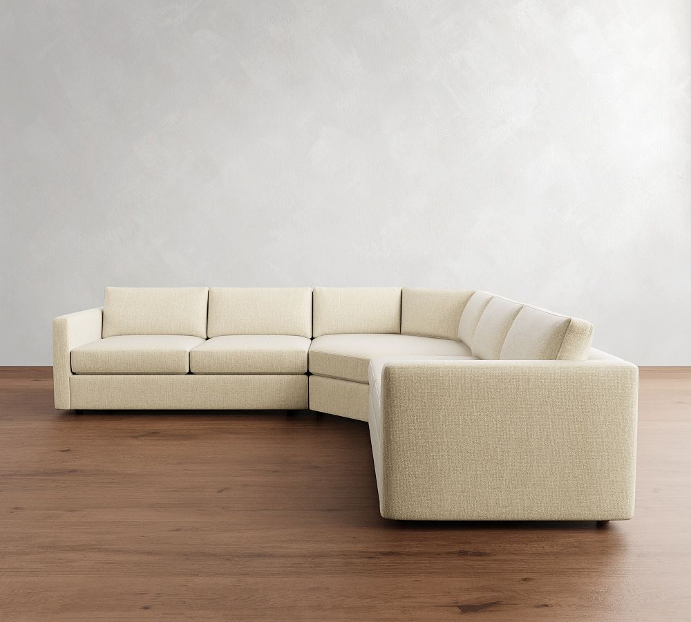 Carmel Slim Arm 3-Piece L-Shaped Wedge Sectional (120&quot;&ndash;150&quot;)