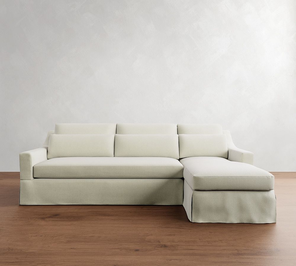 York Slope Arm Deep Seat Slipcovered Chaise Sectional (84&quot;&ndash;115&quot;)