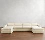 Carmel Slim Arm Slipcovered Double Chaise Sectional (139&quot;&ndash;171&quot;)