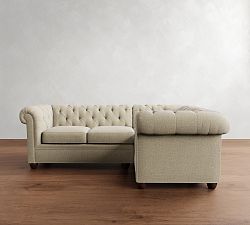 Chesterfield Roll Arm 3-Piece Sectional (93&quot;)