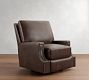 James Square Arm Leather Swivel Chair