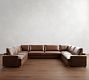 Canyon Square Arm Leather U-Shaped Sectional (153&quot;&ndash;189&quot;)