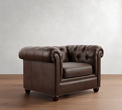 Chesterfield Roll Arm Leather Chair