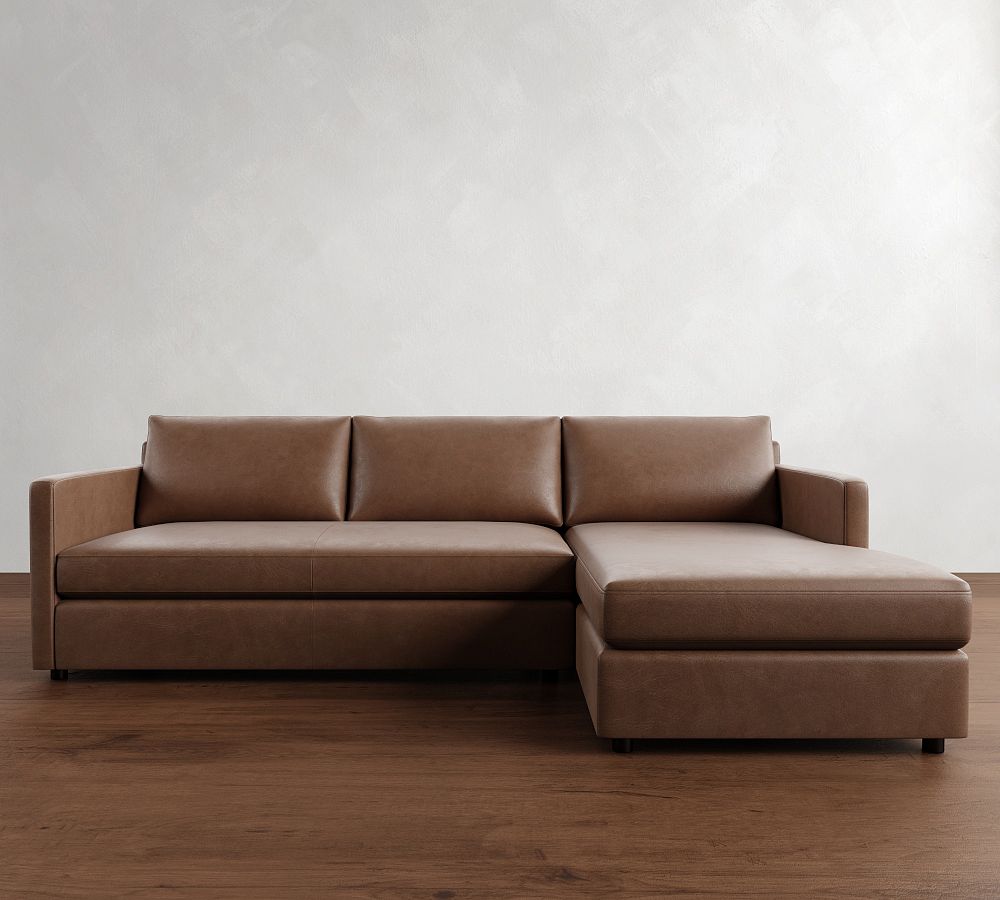 Pacifica Leather Chaise Sectional (100&quot;)