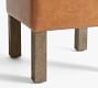 Arden Leather Stool with Wood Legs