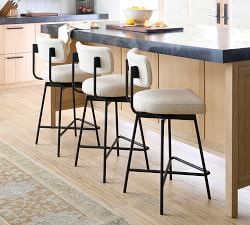 Maison Upholstered Swivel Stool