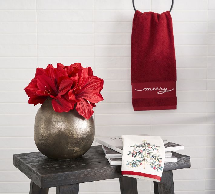 Merry Hand Towel Pottery Barn