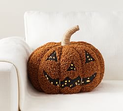 Buying potterybarn light up jack o lantern pillow NWT