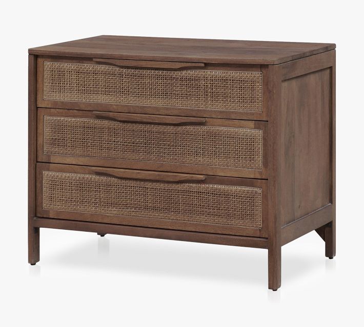 Dolores Cane 3-Drawer Nightstand (32