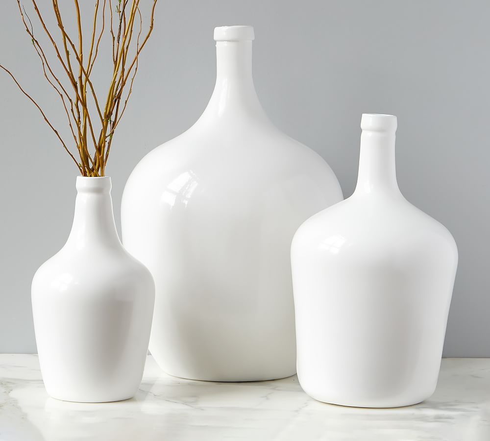 Recycled White Glass Demijohn