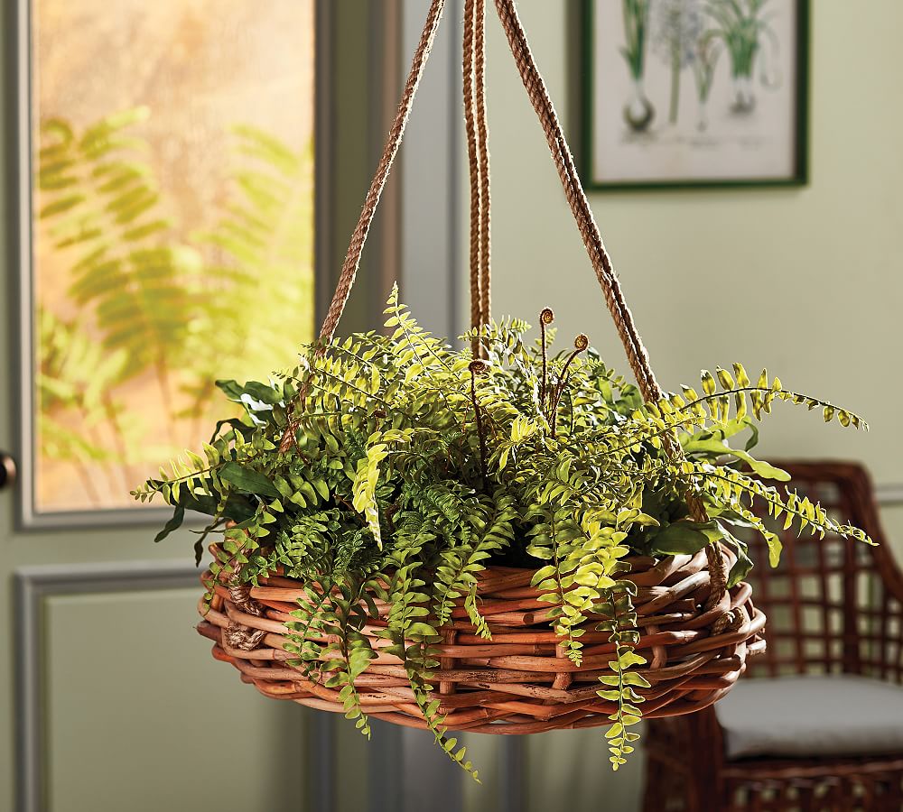 Rattan Hanging Basket Planter
