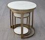 Porter Round Marble Nesting End Table (12&quot;- 21.5&quot;)