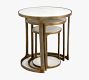 Porter Round Marble Nesting End Table (12&quot;- 21.5&quot;)