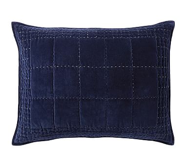 Velvet Handcrafted Box Stitch Quilted Sham (2) popular