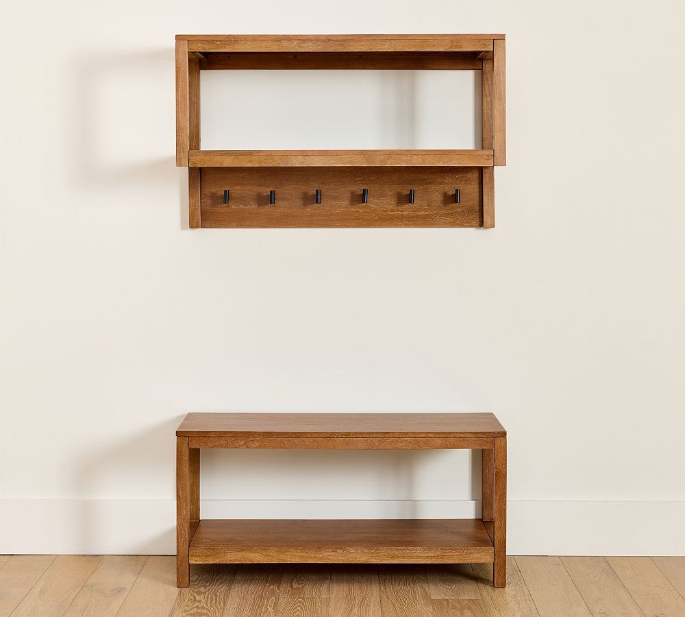 Image showcasing Nicasio Entryway Wall Shelf & Bench Set (40