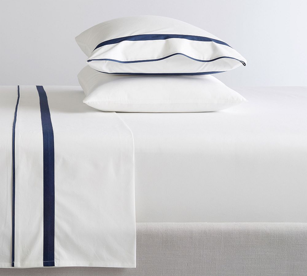 Morgan Banded 400-Thread-Count Organic Cotton Sheet Set