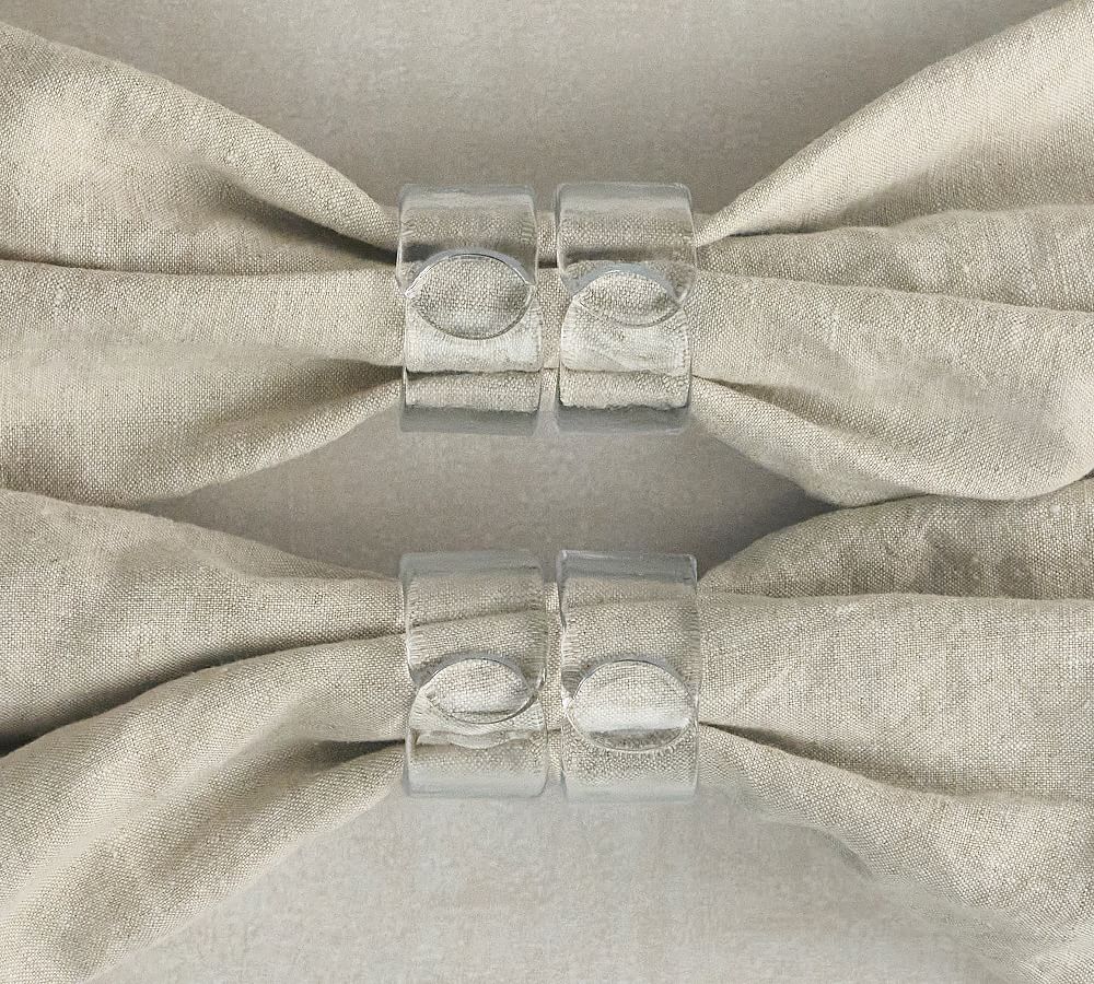 Handmade Hammered Glass Napkin Rings - Set of 4