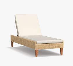 Hampton All-Weather Wicker Single Chaise with Cushion, Sand