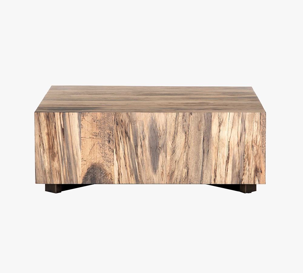 Contemporary Brown Wood Square Coffee Table (40")