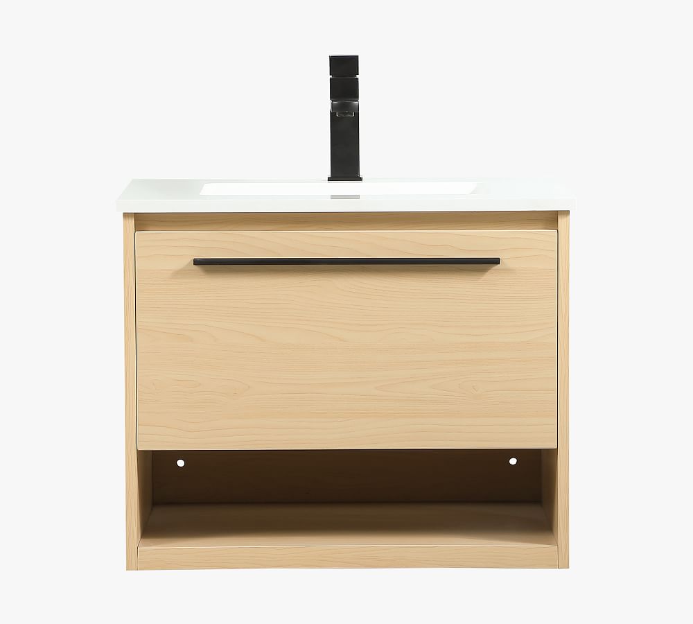 Maple 24" Single Sink Floating Vanity with White Finish