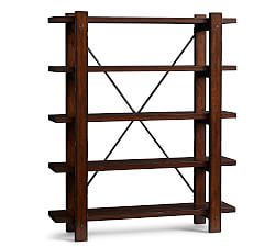 Benchwright Etagere Bookcase, Rustic Mahogany