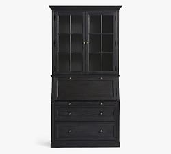 Livingston Secretary Desk with Hutch, Dusty Charcoal