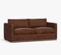 Carmel Slim Arm Leather Wood Base Sleeper Sofa (80&quot;)