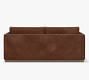 Carmel Slim Arm Leather Wood Base Sleeper Sofa (80&quot;)