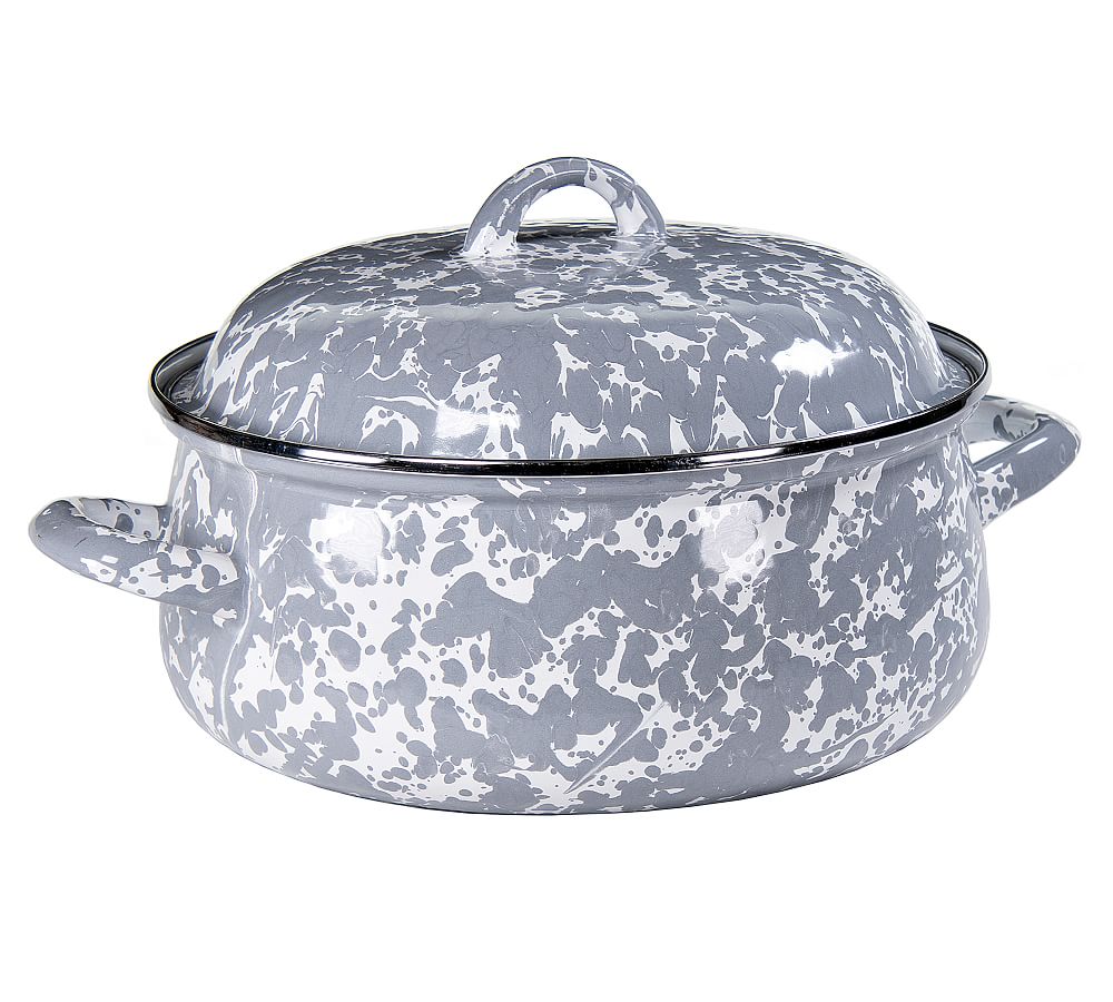 Golden Rabbit Swirl Enamel Dutch Oven | Pottery Barn