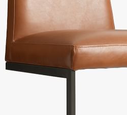 Classic Metal Cantilever Leather Stool