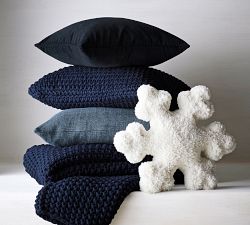 Sherpa Snowflake Shaped Pillow