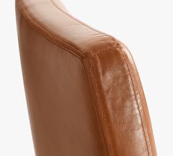 Classic Metal Cantilever Leather Stool