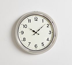 Pottery Barn Around The World 3 Time Zones Brushed Nickel outlets Clock Home Office