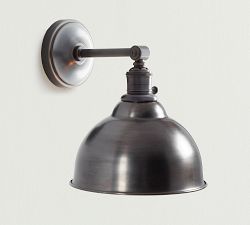 Metal Bell Straight Arm Sconce (10'')