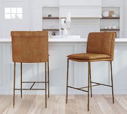 Eugina Leather Stool | Pottery Barn