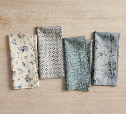 Timeless Florals Cotton Napkins - Mixed Set of 4