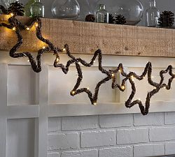 LED Grapevine Star Garland