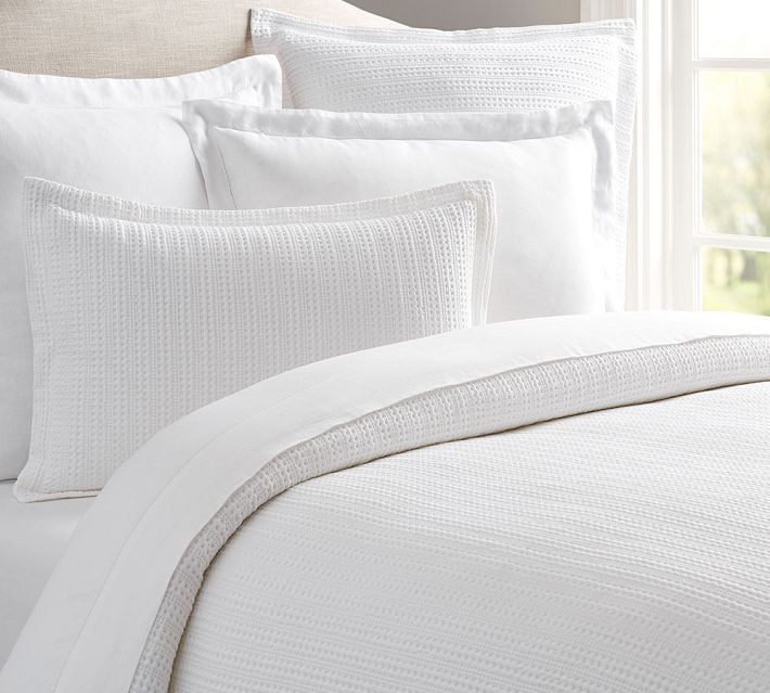 Pottery deals Barn Honeycomb Cotton Duvet Cover and Shams