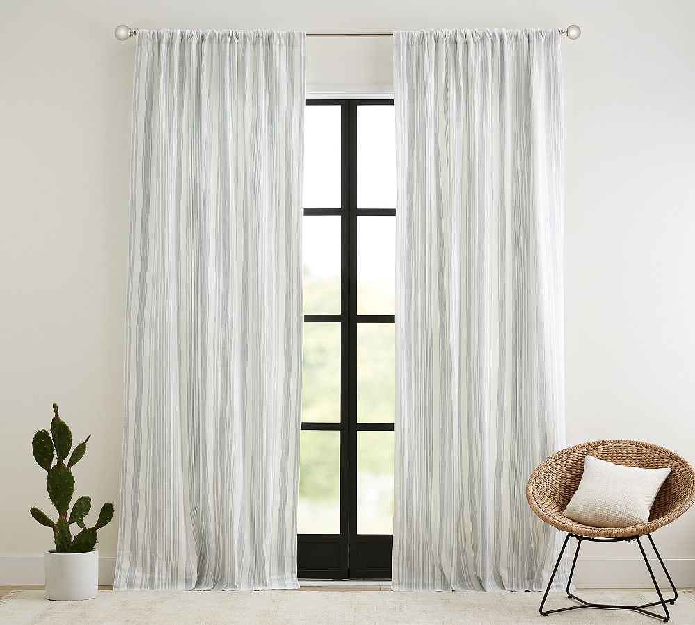 Hawthorn Striped Cotton Rod Pocket Curtain