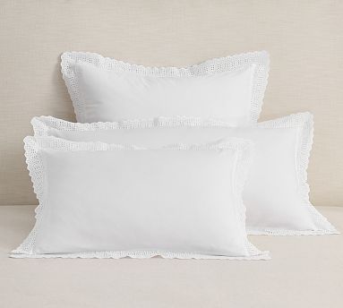 Eyelet Organic Percale Sham Pottery Barn