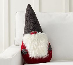 Pottery Barn Sven fashion the Christmas Gnome Shaped Holiday Pillow Decor Red White NWT