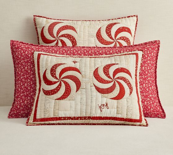 Peppermint Swirls Reversible Quilted Sham