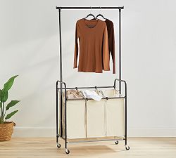 Clothing Rack With Laundry Sorter Bags Pottery Barn