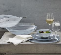 Alabaster Glass Dinnerware Collection - Stone | Pottery Barn