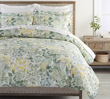 Botanical Garden Organic Percale Duvet Cover | Pottery Barn