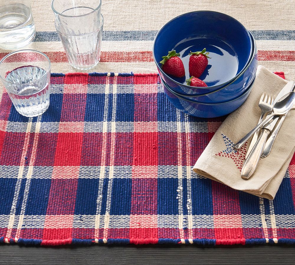 Americana Plaid Cotton Placemats - Set of 4 | Pottery Barn