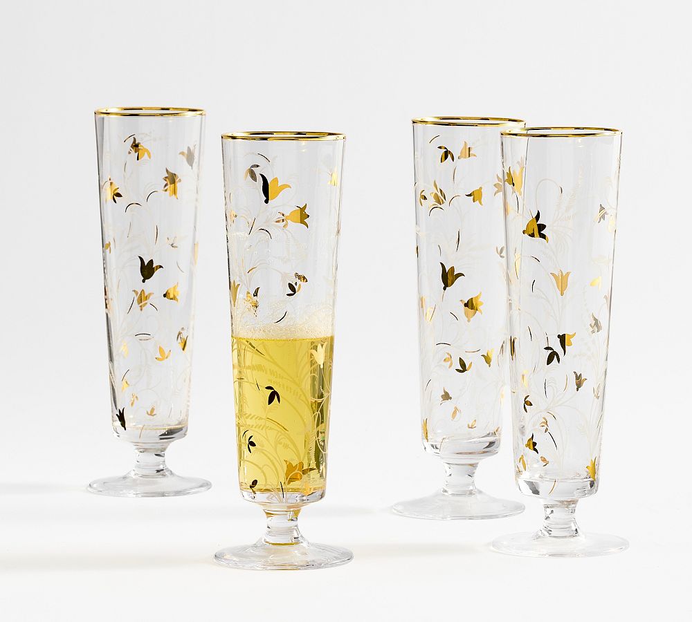 Gold Scatter Champagne Flutes